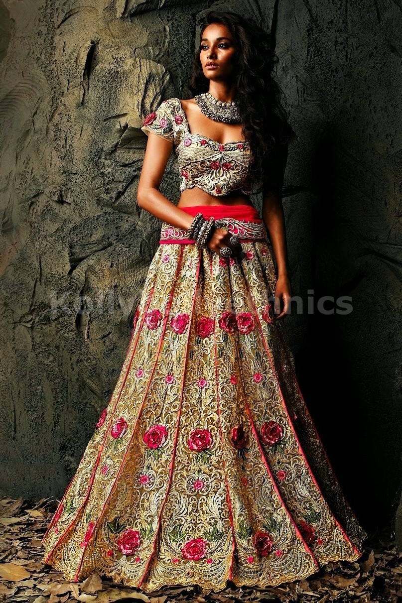 Beige and red color heavy designer bridal lehenga choli